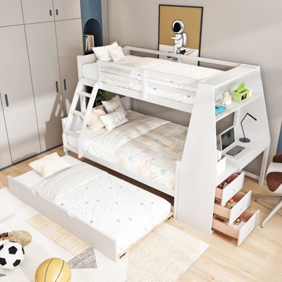 Ezerski Twin Over Full 3 Drawer Standard Bunk Bed with Built-in-Desk by Harriet Bee -  C9AD489A3ADA446DAD29F451448081AA