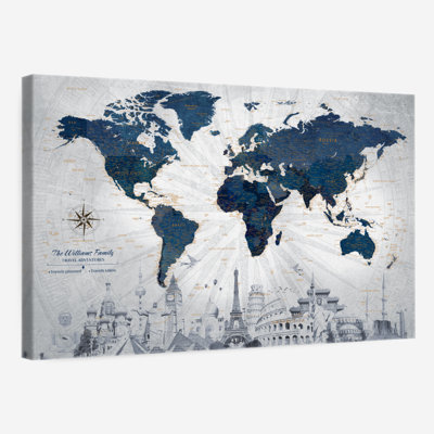 Personalized My World XI Push Pin World Amandalyn