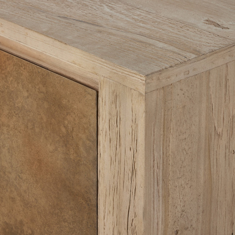 REDONDO Media Console, Bleached Alder