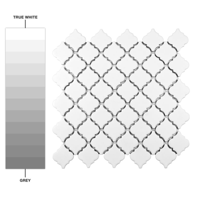 Hudson Tangier Matte White 12-3/8" x 12-3/8" Porcelain Mosaic Tile