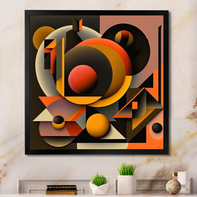 Multicolore géométrique formes orange I - reproduction sur toile