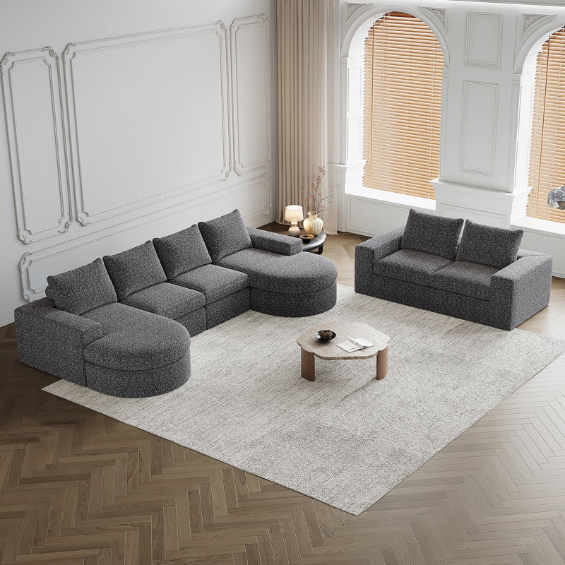 Canapé modulaire Chenille Cloud, Gris chenille