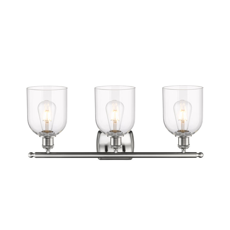 Anacaren 3 - Light Dimmable Vanity Light, Brushed Satin Nickel, Clear