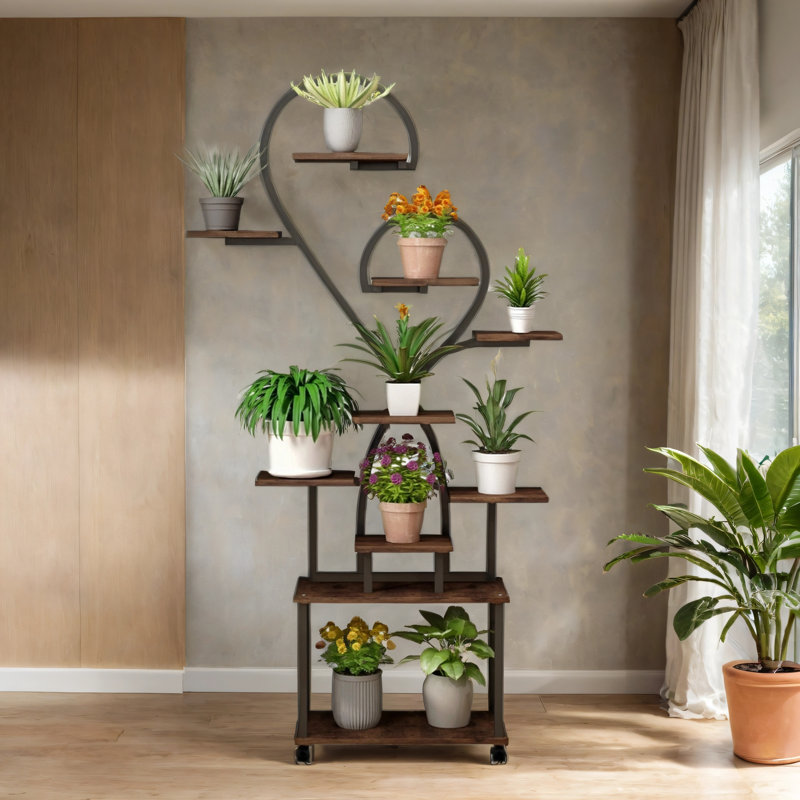Support pour plante d'intérieur en forme de cœur avec lumières DEL pour la maison, le patio et les cadeaux