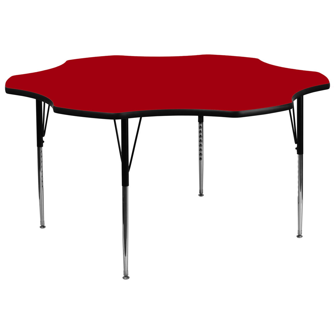 Goddard 60'' Flower Thermal Laminate Activity Table - Adjustable Legs Flash Furniture Tabletop