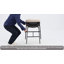Tabourets de comptoir rembourrés en tissu de 25,8 po de hauteur et de style minimaliste, chaises d'îlot de cuisine avec dossier, structure en métal robuste et repose-pieds-813514222