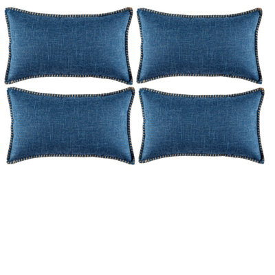  Ensemble de 4 housses de coussin en lin