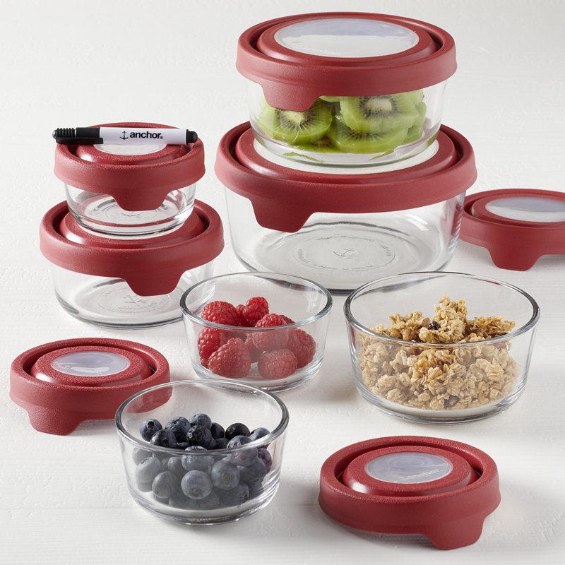 Glass Food Storage - Set of 15 Containers and 15 Lids