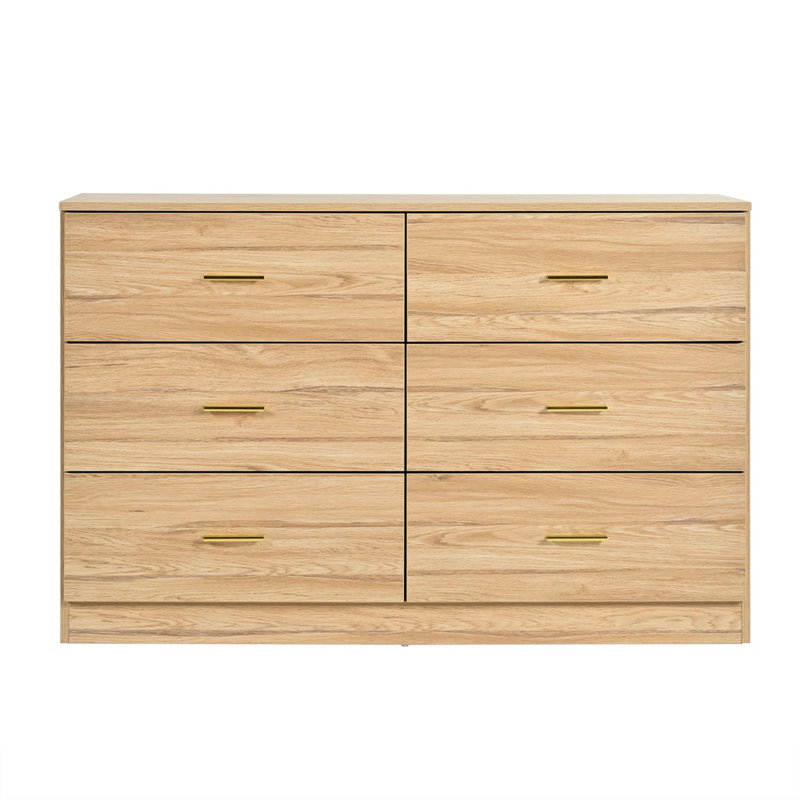 Armoire de chambre à coucher 6 - Ample, finition naturelle, coffre de fabrication moderne, spacieux, naturel,