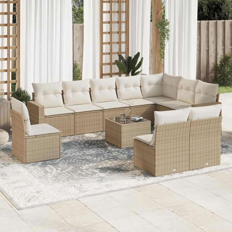 Ensemble de canapé de jardin Vidaxl beige