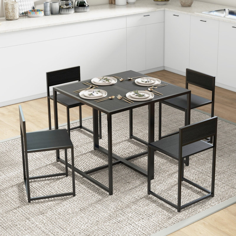 Dining Set, Black, Black
