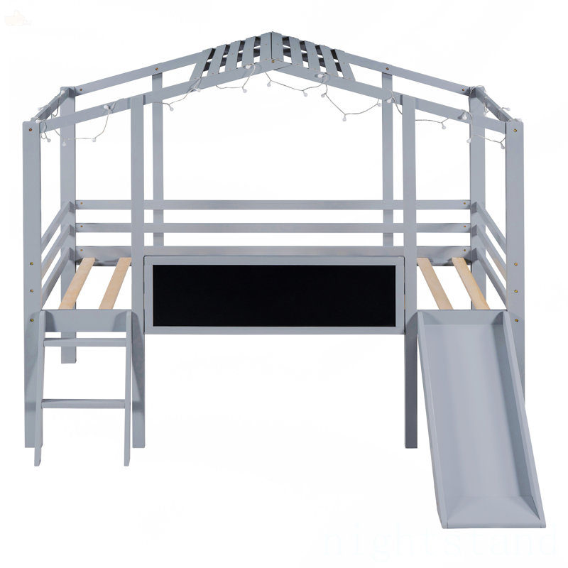 Lit mezzanine simple avec échelle et glissade