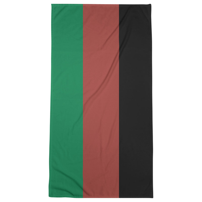 Lightweight Bath Towel, Poly/Cotton, Green/Gold/Black