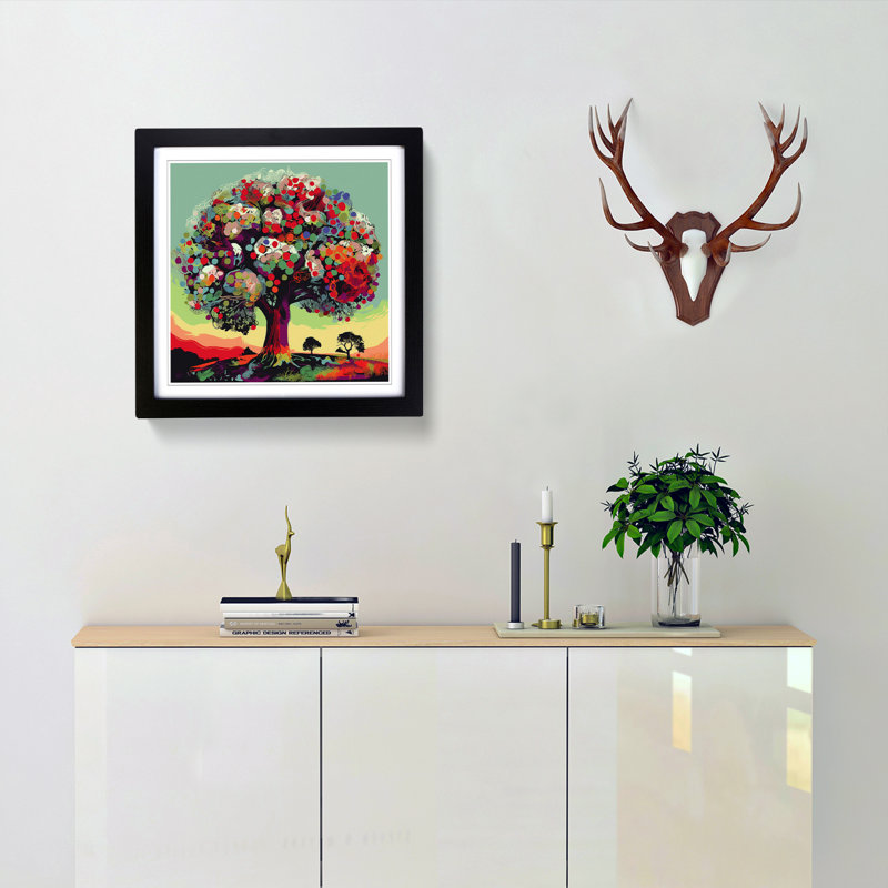 Apple Tree Pop Art - Framed Print, Black