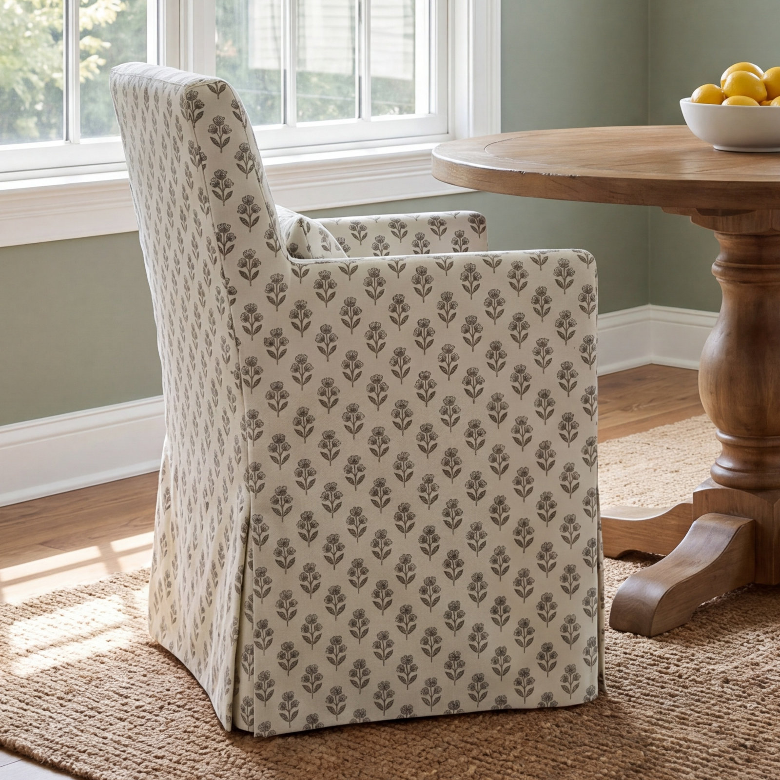 Stoffer Home Cotton Armchair, Jane Stripe Carbon