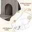 Meuble à litière double pour chats – Rangement dissimulé, échelle, hamac, porte en grillage métallique – Maison d'intérieur moderne pour deux chats – Salle de bain de style villa, gris