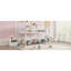 Lit superposé bas simple au-dessus de simple, lit superposé au sol avec échelle, lit superposé simple en bois massif pour enfants et enfants, blanc-1998449022