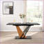Table basse géométrique moderne peu encombrante avec structure en métal robuste et plateau en panneau de fibres à densité moyenne facile à nettoyer-1466664569