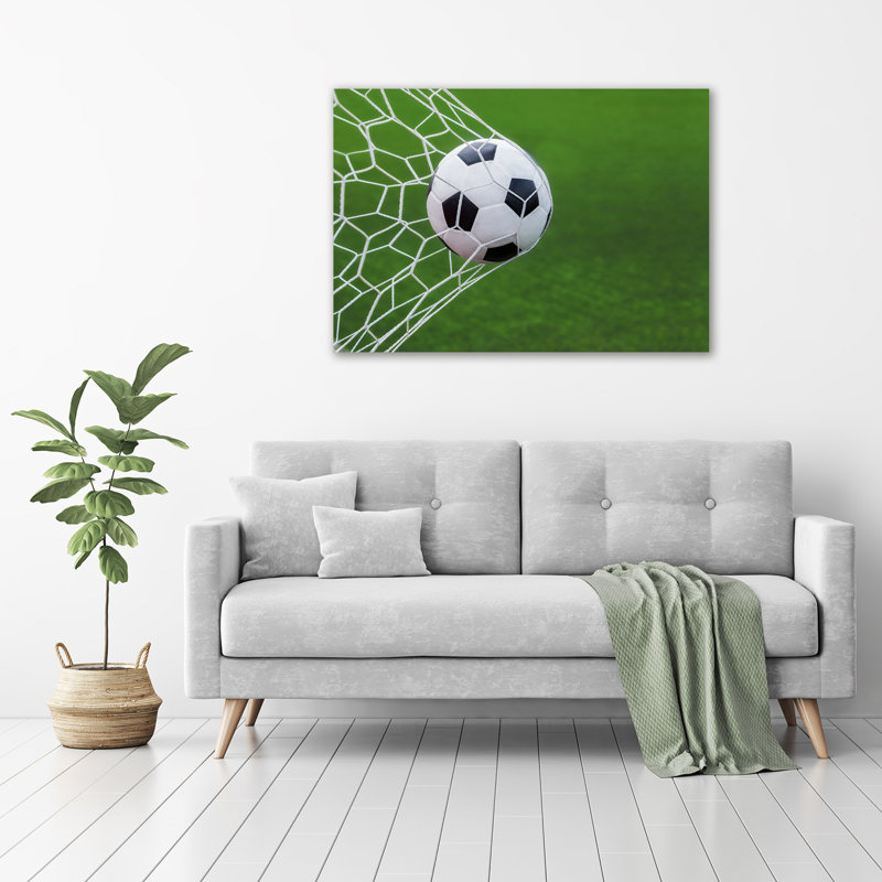 Ball In The Goal - Wrapped Canvas Print