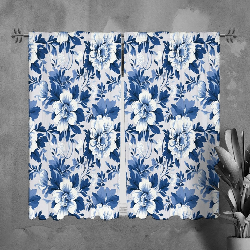 Rideaux à motif floral - 6120, L 20 po x L 61 po