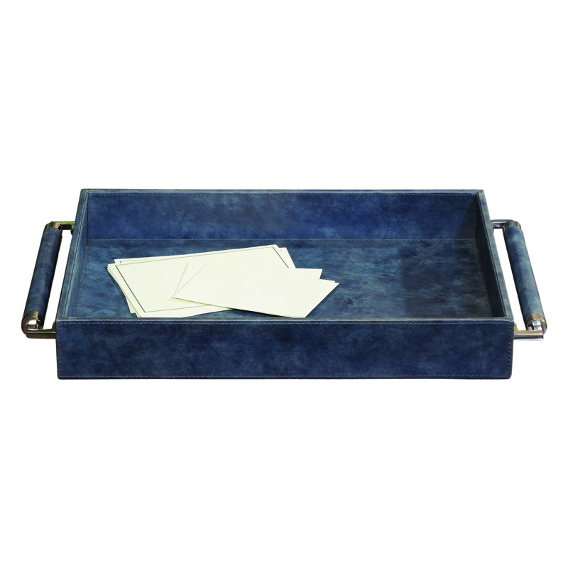 Double Handle Serving Tray-Blue Wash