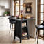 Îlot de cuisine avec rangement, table d'îlot à hauteur de comptoir carrée à 3 niveaux, petite table basse Farmhouse pour cuisine, salle à manger, salon, noir-134317343