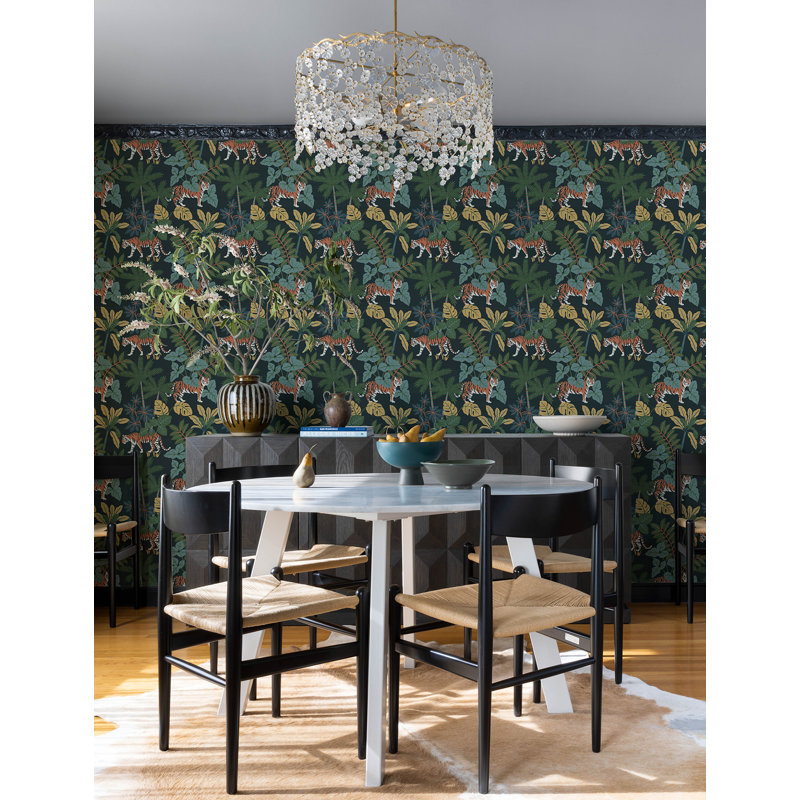 Caspian Jungle Prowl Wallpaper, Blue