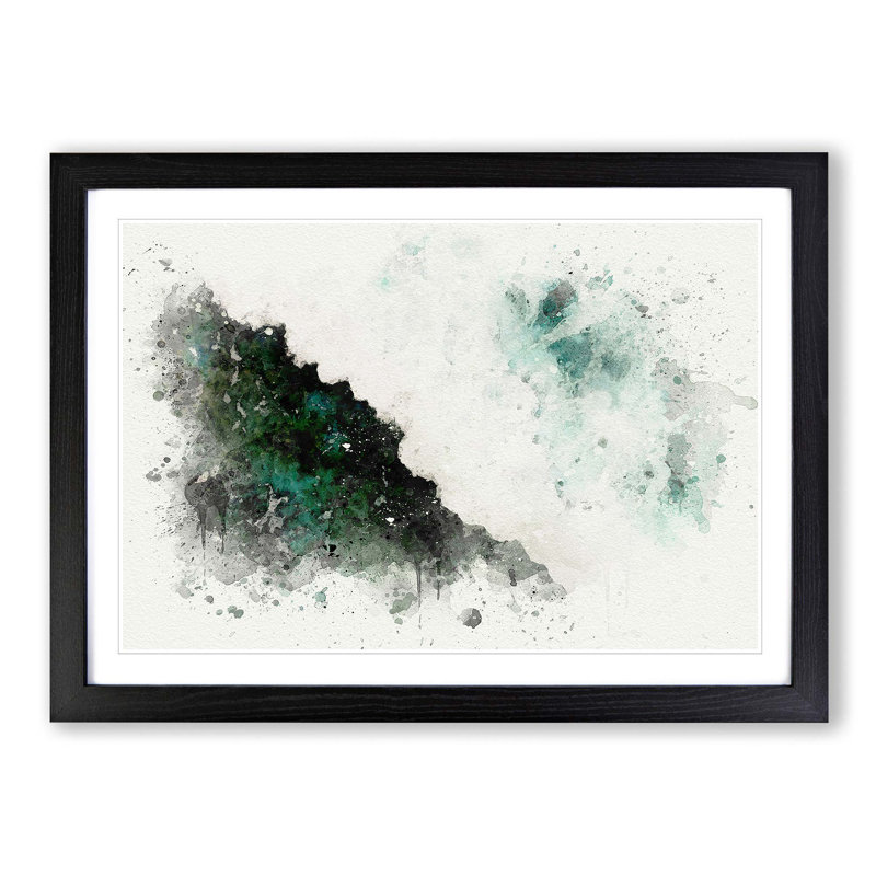 Waves in Midigama Beach in Abstract - Picture Frame Graphic Art Print, 50cm H x 76cm W x 2cm D, Black