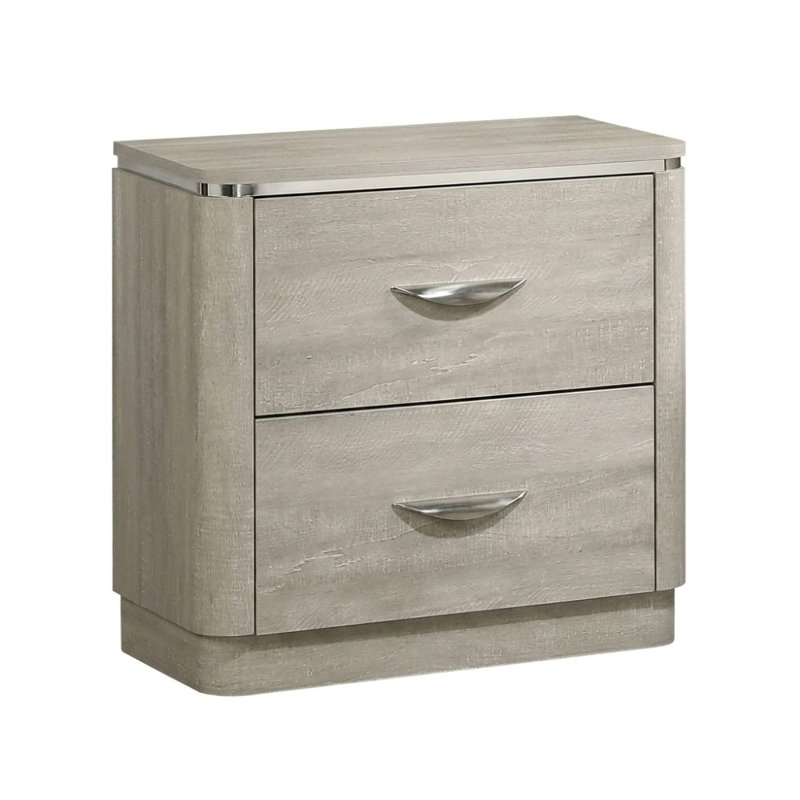 Bryce 2 tiroirs gris 23,5 po W Table de chevet