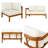 Acacia Solid Wood Patio Furniture Set, Outdoor L-Shaped Corner Sofa with 6 Soft Cushions, Rounded Arc Frame Design, All-Weather Conversation Set for Backyard, Garden, or Deck-1552284212