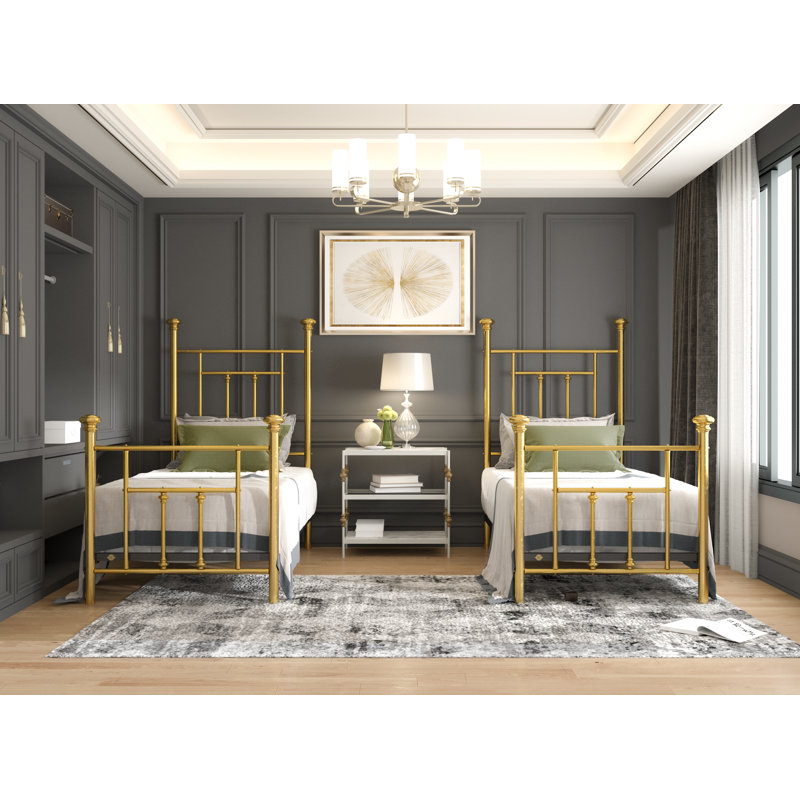 101 Generations Bed | Complete Standard, Natural Brass, Twin