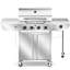 Barbecue au propane liquide à 4 brûleurs en acier inoxydable COWSAR 1 brûleur latéral-132942391
