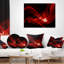 Coussin à imprimé abstrait rouge foncé-29350561-29350564