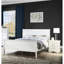 Lit pour chambre à coucher en bois massif blanc pour zone de confort grand format contemporain