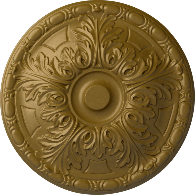 Endurathane Granada Ceiling Medallion, 15 3/4"OD x 5/8"P (Fits Canopies up to 4 1/4"), Hand-Painted Gold Finish, Gold