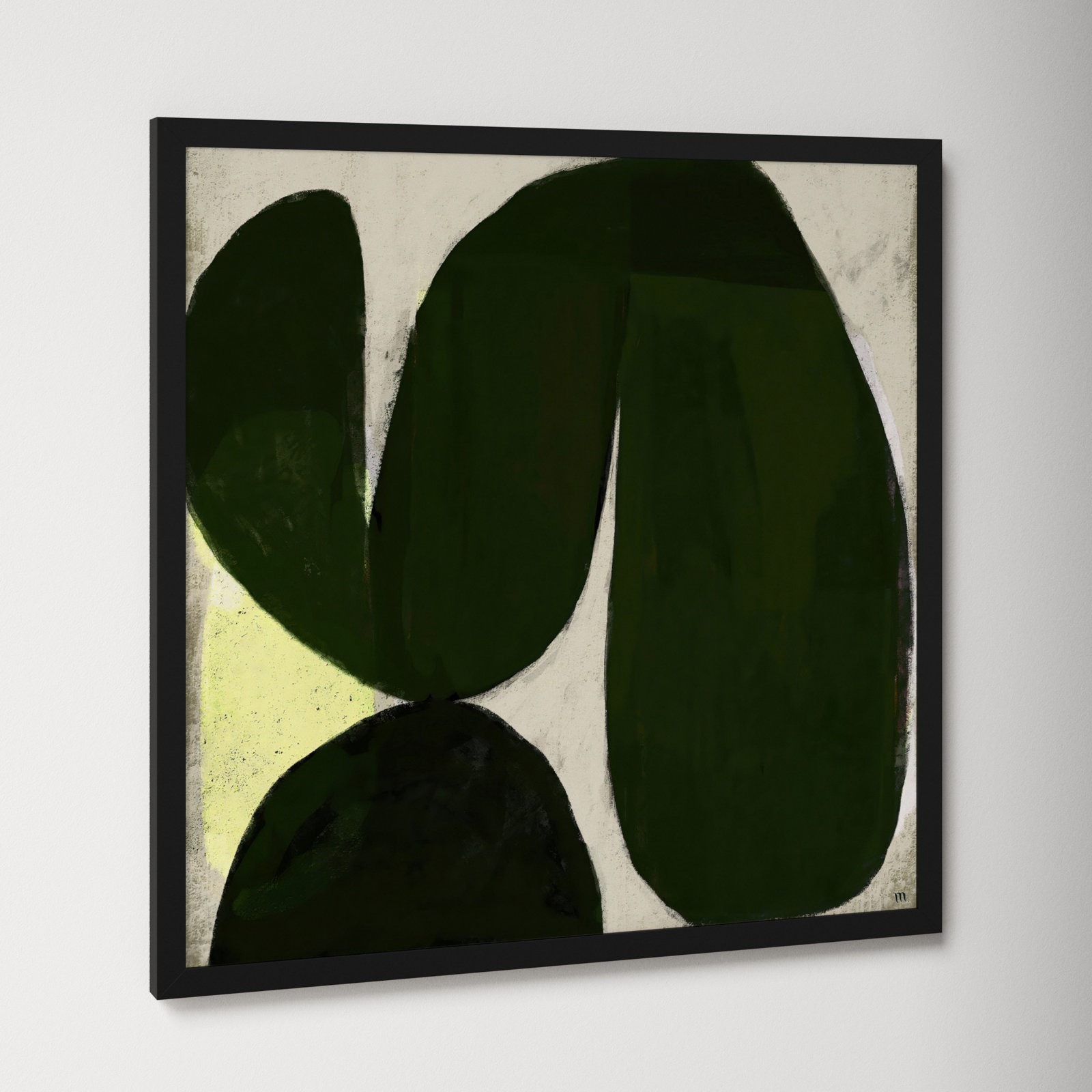 Vanessa "Succulent No. 7" Print, Black, 30" H x 30" W x 1.25" D
