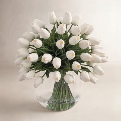 Real Touch Tulips Centerpiece In Vase