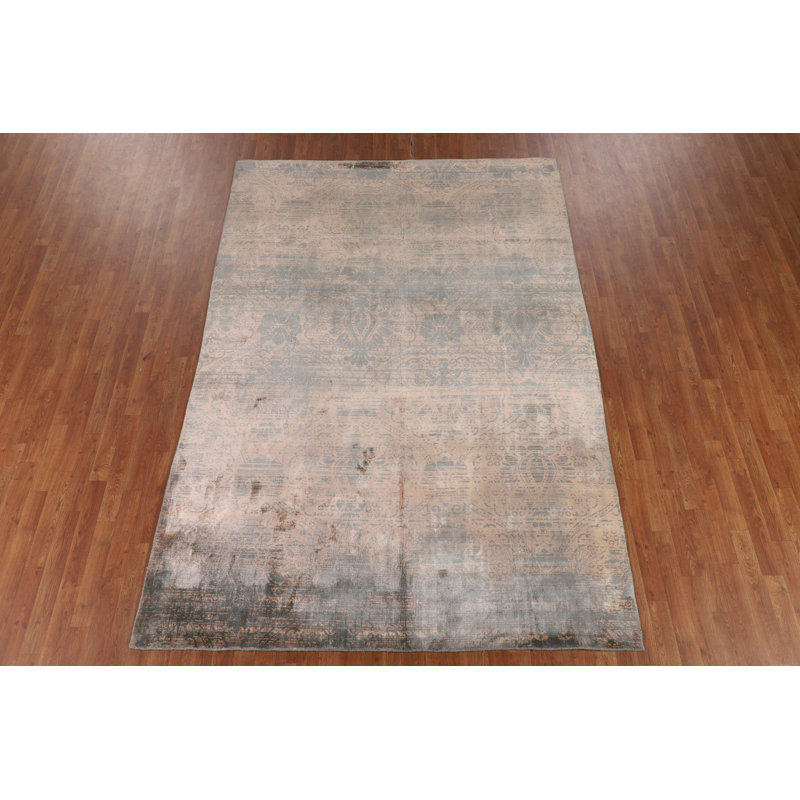 Tapis moderne en laine à motif abstrait All-Over 9 x 12