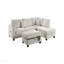 Ensemble de canapé modulaire ivoire en velours côtelé rembourré Laf-2094485297