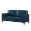 Canapé en cuir de style classique, similicuir respirant avec coussin de siège capitonné, pieds en bois massif pour le salon, bleu marine-1381785516