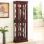 Vitrine en bois de cerisier avec 4 tablettes réglables et portes de présentation magnétiques-831198025