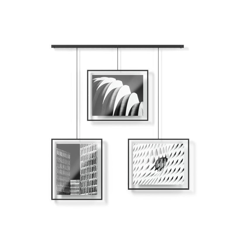 Black Iron Floating Wall Gallery Frame Set, 32"