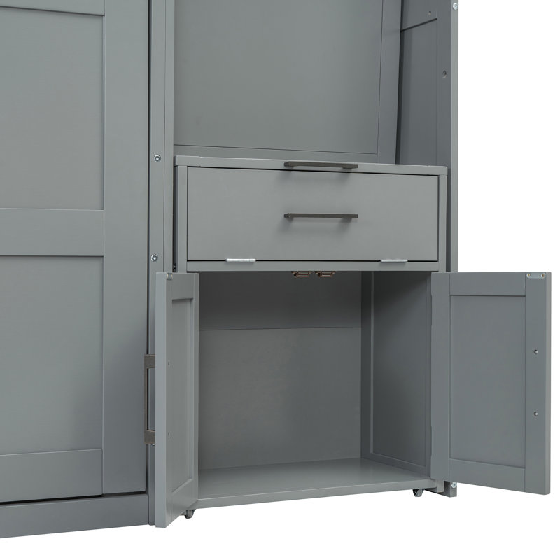 Lit escamotable mural avec placard, tiroirs et bureau Murphy