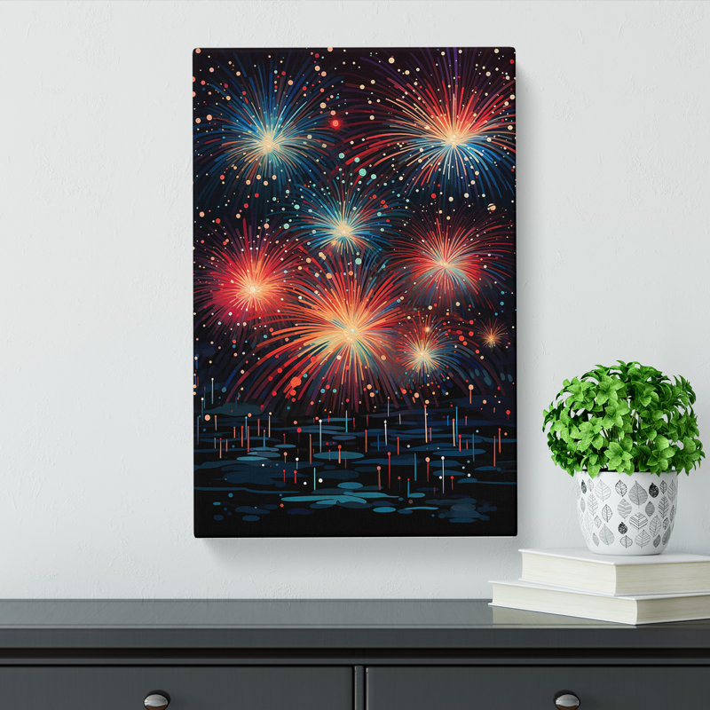 Fireworks Geometric - Wrapped Canvas, 60cm H x 40cm W x 3cm D