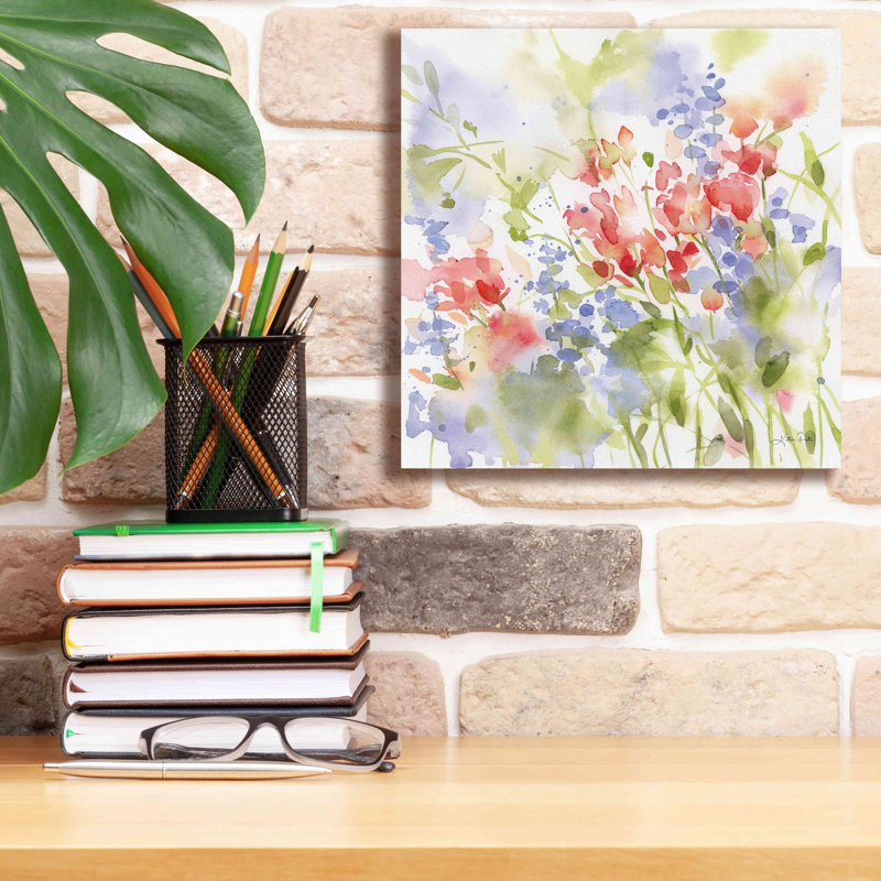 «Spring Meadow II» par Katrina Pete, estampe numérique sur toile, H 12 po x l 12 po x P 0,75 po