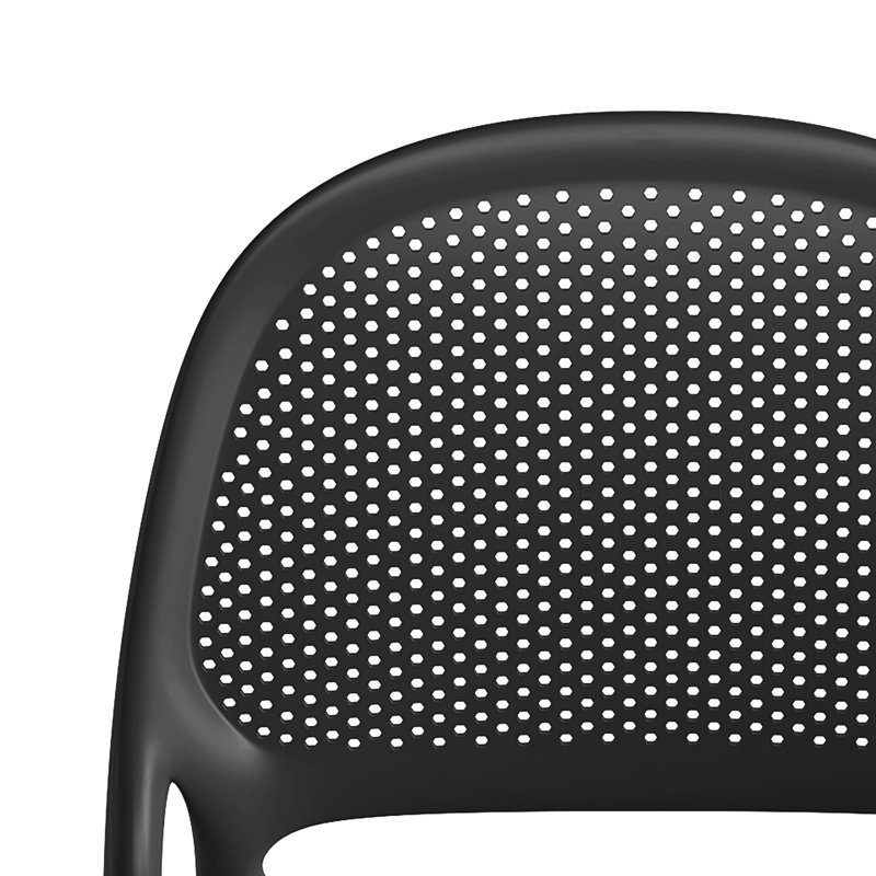Chaise de salle à manger empilable Dewald, Noir