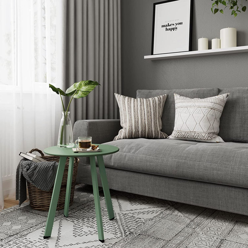 table d’appoint en métal, Vert sauge