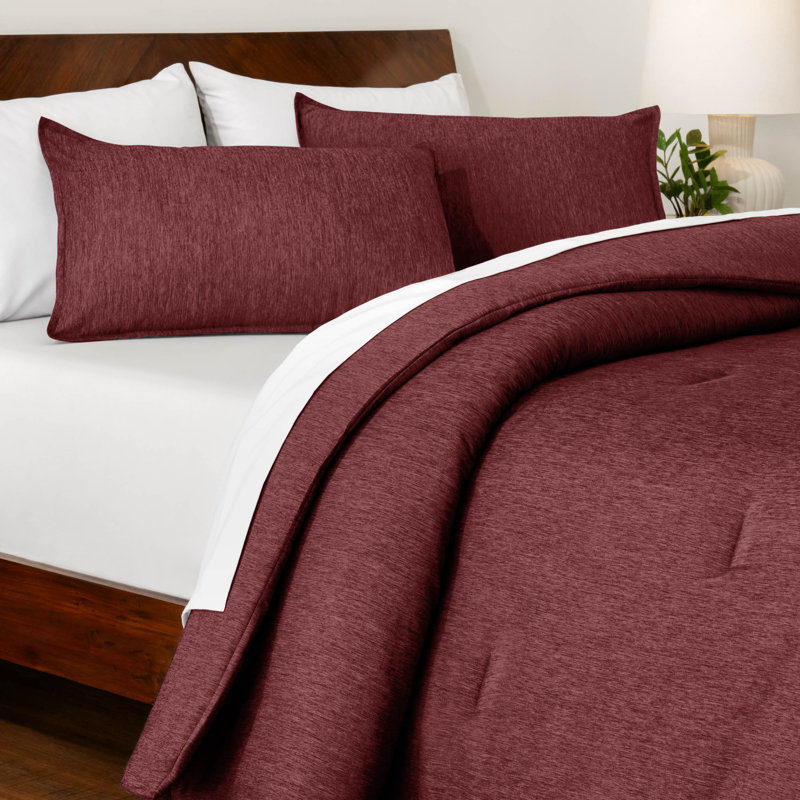 Ensemble d'édredon chiné Bare Home - ultra doux - duvet d'oie - chaleur toutes saisons, Rose chiné