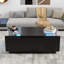 Table basse à DEL avec plateau de table en verre, rangement ouvert et 2 tiroirs cachés-779815404