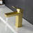 Bathroom Faucet Gold - Geometric Shape And Stable Water Brushed Basin Easy To Clean With Ceramic Filler